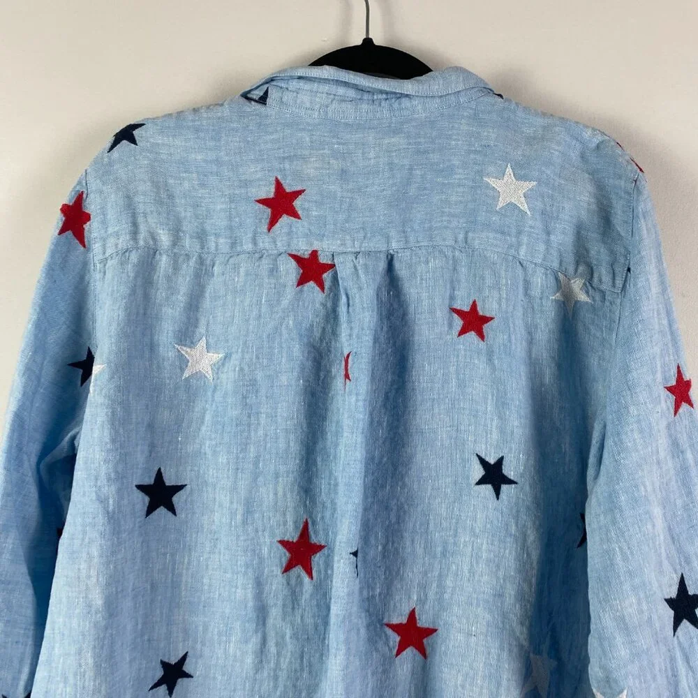 John Mark Light Blue Star Button Down Shirt - Picture 7 of 13
